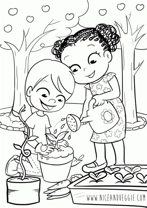 coloring pages  kids nice  veggie garden coloring pages