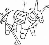 Pinata Coloring Pages Mayo Cinco Stick Donkey Printable Kids Template Mexican Viva Getcolorings Color Getdrawings Christmas sketch template