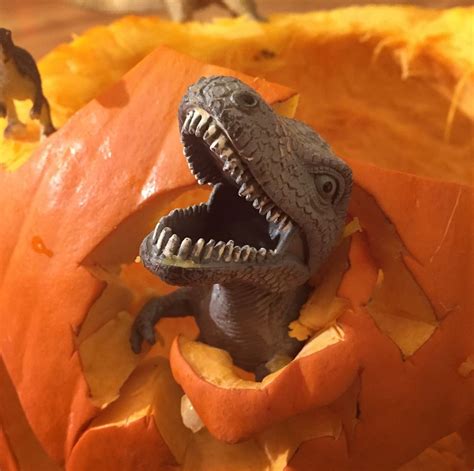 dinosaurs   destroy  halloween pumpkins dinovember pumpkin
