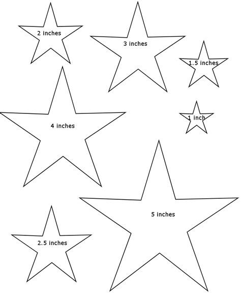 star template printable  sizes clip art library