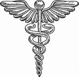 Caduceus Drawing Line Symbol Medical Illustrations Eps10 Grouped Contains Layered Resolution Single High Jpeg Stock sketch template
