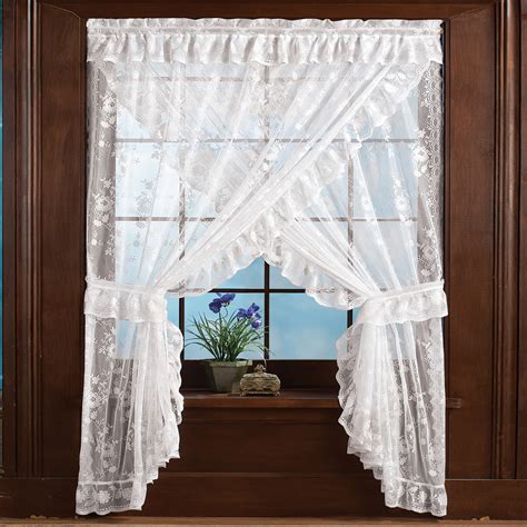 lace priscilla ruffle curtain set collections