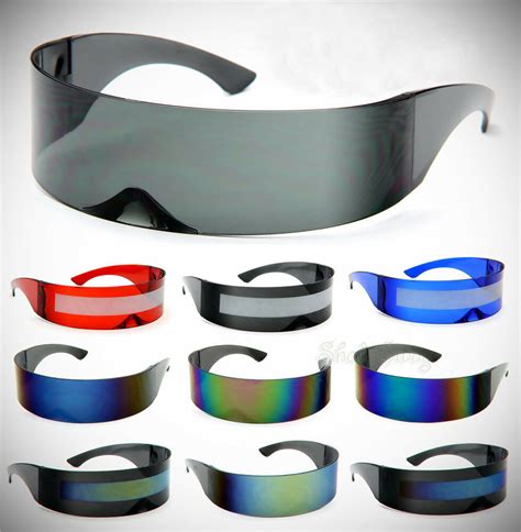 cyclops futuristic shield sunglasses retro eyewear mirror