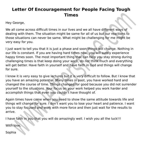 letter  encouragement  people   difficult times