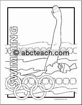 Swimming Coloring Summer Olympics Olympic Abcteach Sports sketch template