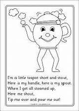 Teapot Little Colouring Sheets Nursery Im Coloring Rhymes Worksheets sketch template