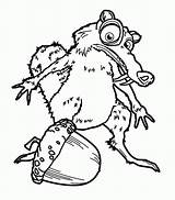 Ice Age Coloring Pages Scrat sketch template