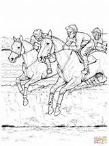 Cavalli Stampare Saltano Ostacolo Galoppo Impressionante Horses sketch template