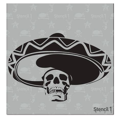 stencil mexican skull sombrero small stencil ss  home depot