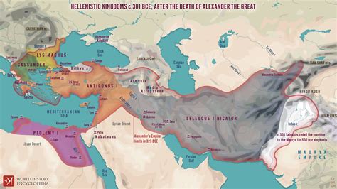 Los Reinos Helenísticos De Los Diádocos 300 A C Mapas Milhaud