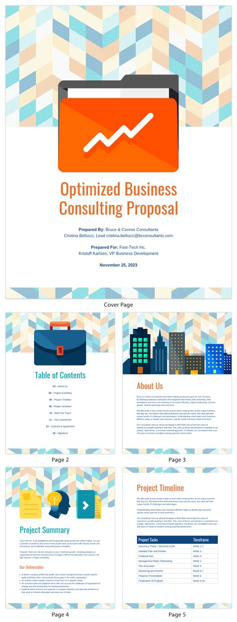 abstract business consulting proposal template venngage