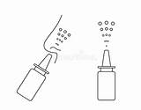 Nasal Spray Medicament Sinus Drug Sprinkle Neus Paranasal Neusspray Stockillustraties sketch template