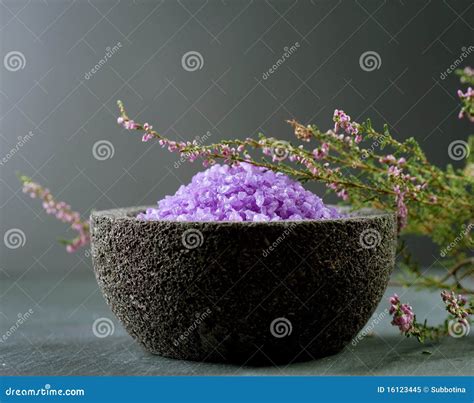 lavender spa stock image image  bowl bath beauty