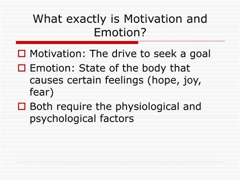 Ppt Chapter 5 Motivation And Emotion Powerpoint