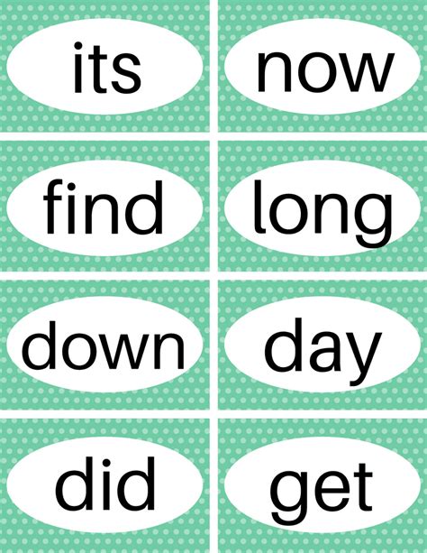 sight words flash cards  printable