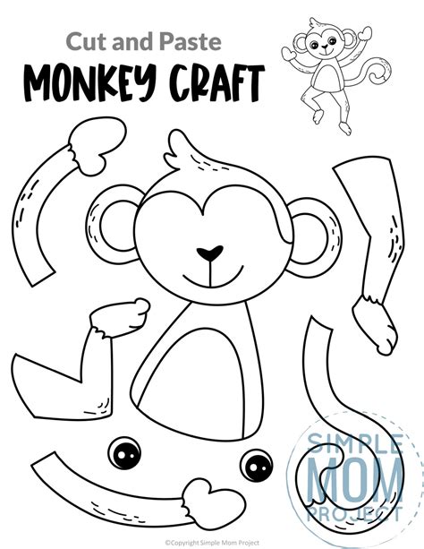 printable monkey craft template simple mom project