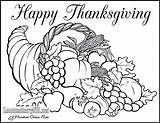 Thanksgiving Coloring Pages Food Print Printable Color Getcolorings sketch template