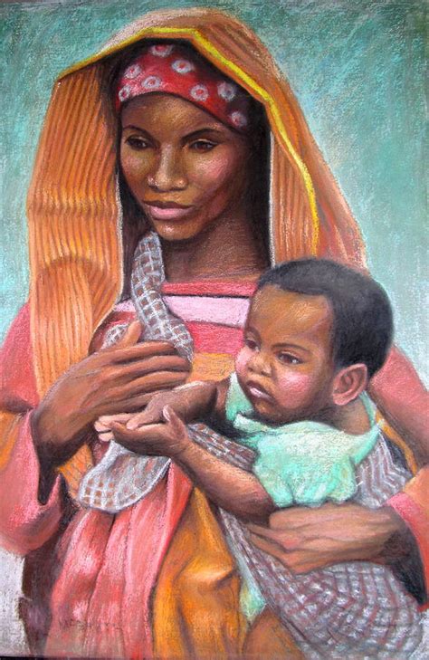 African Mother Painting By Janet Mcgrath