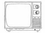 Tv Coloring Pages Electronics Sytle Old sketch template
