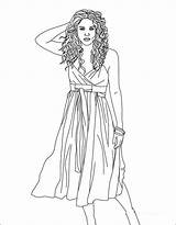 Shakira Coloring Pages Color Celebrity Penciling Visit Book Drawing sketch template