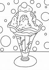 Coloring Pages Ice Cream Sundae Food Colouring Sheet Printable Adults Sheets Delicious Children Pdf Print Mental sketch template
