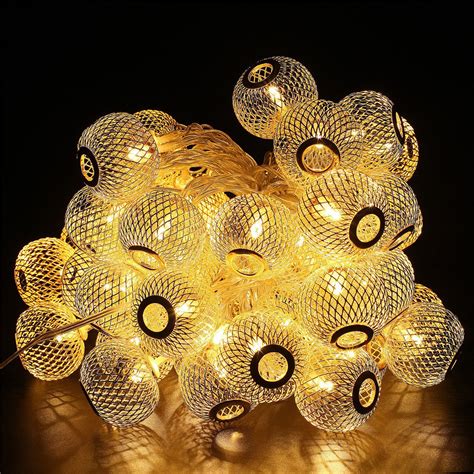 leds  meter metal ball design shape led string lights indoor outdoor decorative fairy lights