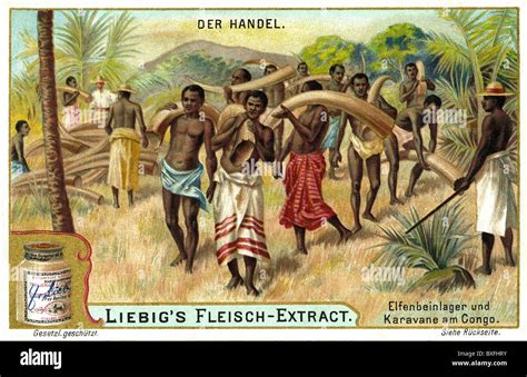 handel kolonialismus elfenbeinhandel afrika sammelkarte von liebig fleisch extrakt