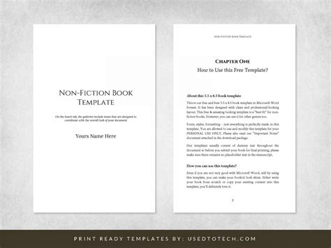 fiction book template  word