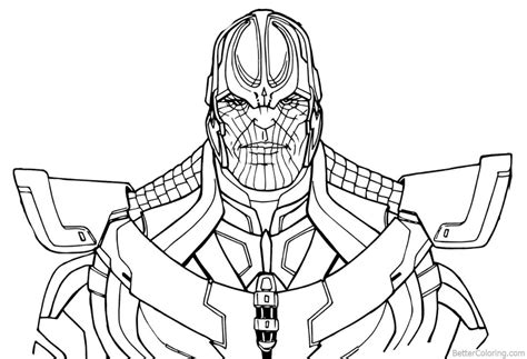 thanos  avengers infinity war coloring pages  drawing