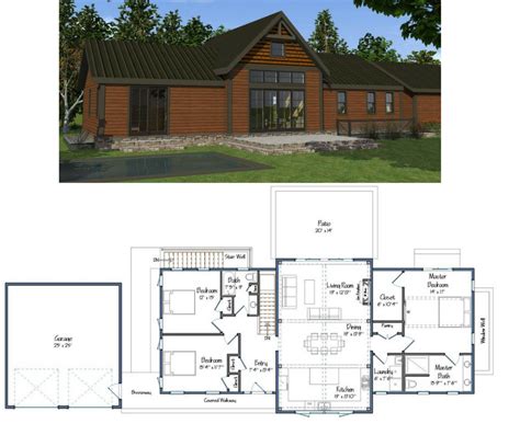 wildwood   smaller single level living floor plan    hybrid post  beam home