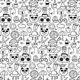 Doodle Pattern Funny Background Line Hand Vector Drawn Illustration Lovely Handmade Vecteezy sketch template