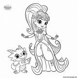 Coloring Pages Shine Shimmer Princess Nazboo Dragon Samira Book Genie Printable Sheets Drawing Print Colouring Kids Malebøger Books Pumpkin Puppy sketch template