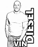 Vin Diesel Coloring Pages Fast Furious Printable Cars Actor sketch template