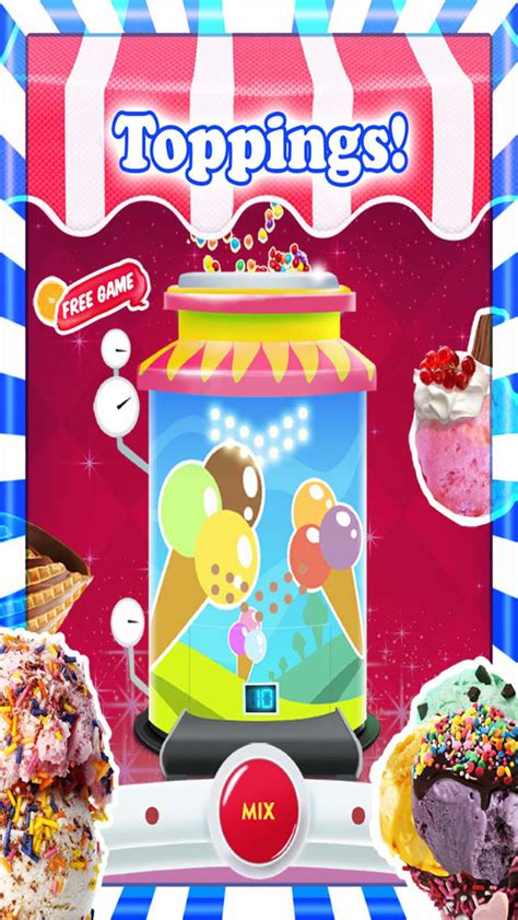ice cream parlour game   cones  flavours  toppings