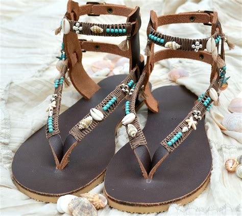 amazoncom boho sandals leather gladiator greek strappy sandals  women bohemian tribal
