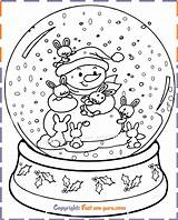 Coloring Christmas Globe Pages Kids Snowman sketch template