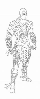 Mortal Kombat Reptile Lineart Gewehr Felipe Drawings Deviantart sketch template
