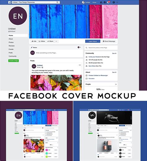 facebook page mockup