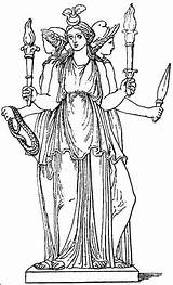 Hecate Ecate Hekate Hécate Deesse Dea Personification Anthropomorphic Diosa Llorona Mythologica Agh sketch template