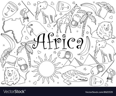 africa coloring book royalty  vector image