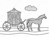 Colorear Carrozza Cavallo Carruagem Cavalo Transporte Libro Stampare Vettore Alexanderpokusay Vectorial Vettoriali sketch template