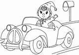 Coloring Noddy Pages Car Driver Driving Taxi sketch template