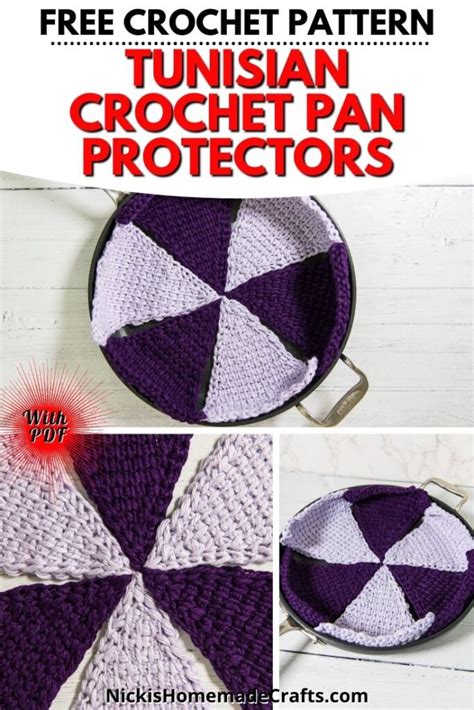 tunisian crochet pan protectors pattern nickis homemade crafts