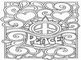 Peace Coloring Pages Sign Printable Word Heart Getcolorings Getdrawings Popular Library Color Print Coloringhome sketch template