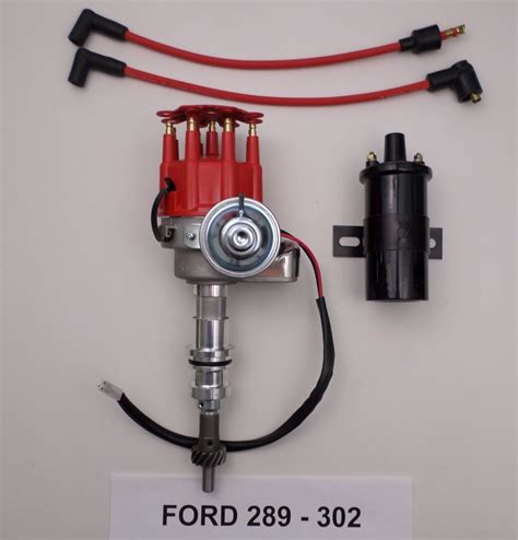 ford     red small cap hei distributor red   volt coil swapmeetparts
