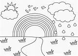 Rainbow Coloring Kids Pages Printable Cute sketch template