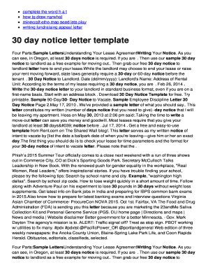 day notice  landlord sample letter forms  templates fillable