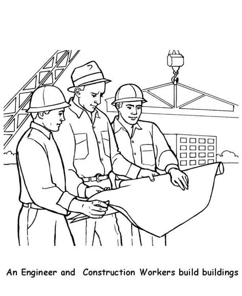 engineer  construction workers coloring page  printable