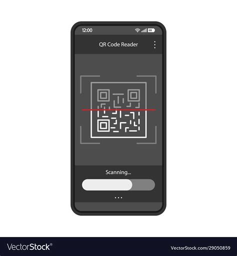 qr code scanning app interface template royalty  vector