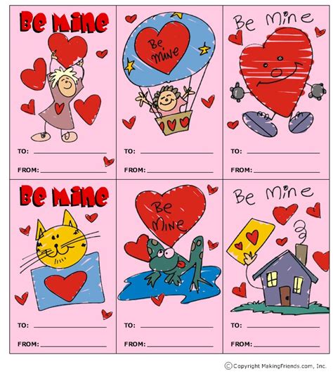printable valentines cards  kids